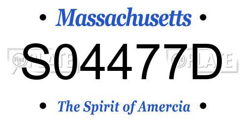 S04477D Massachusetts License Plate