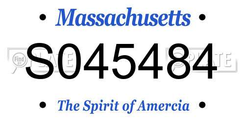 S045484 Massachusetts License Plate