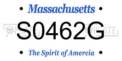 S0462G Massachusetts License Plate