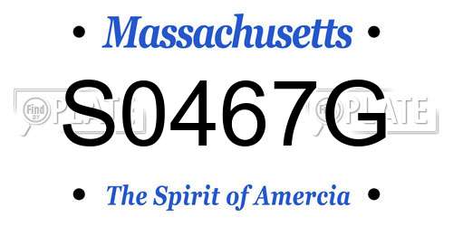 S0467G Massachusetts License Plate