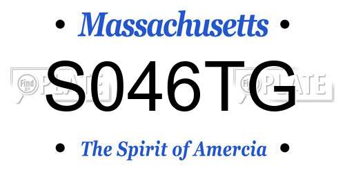 S046TG Massachusetts License Plate