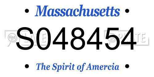 S048454 Massachusetts License Plate