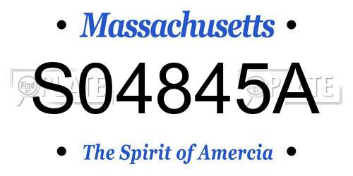 S04845A Massachusetts License Plate