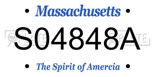 S04848A Massachusetts License Plate