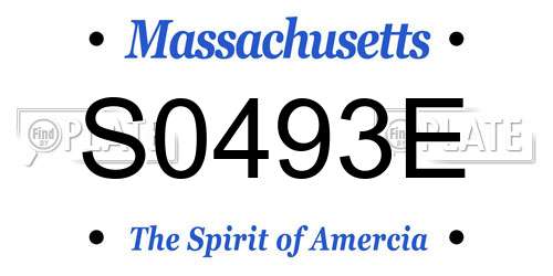 S0493E Massachusetts License Plate