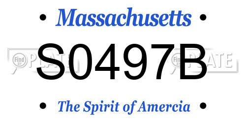 S0497B Massachusetts License Plate