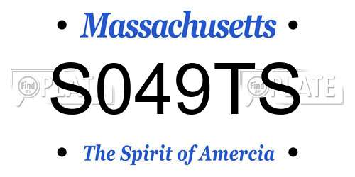 S049TS Massachusetts License Plate