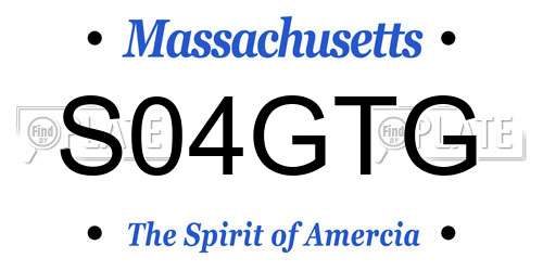 S04GTG Massachusetts License Plate