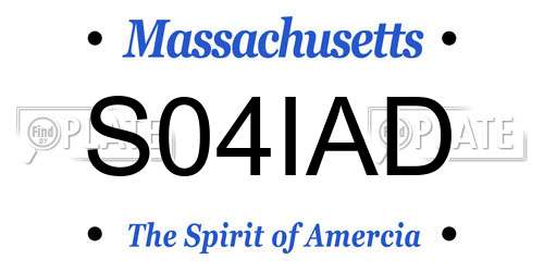 S04IAD Massachusetts License Plate