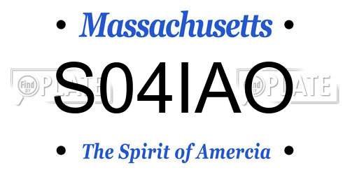 S04IAO Massachusetts License Plate