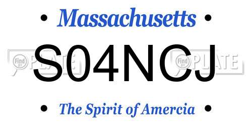 S04NCJ Massachusetts License Plate