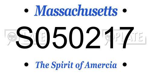 S050217 Massachusetts License Plate