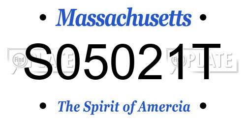 S05021T Massachusetts License Plate