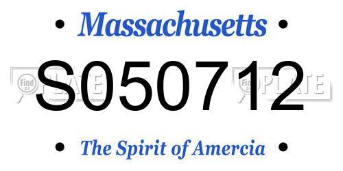 S050712 Massachusetts License Plate