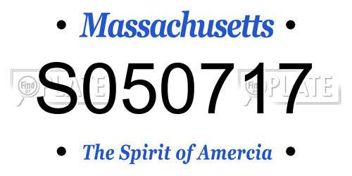 S050717 Massachusetts License Plate