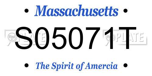 S05071T Massachusetts License Plate