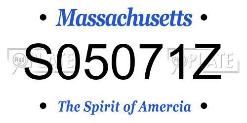 S05071Z Massachusetts License Plate