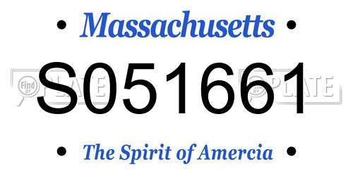 S051661 Massachusetts License Plate