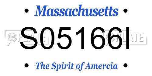 S05166I Massachusetts License Plate