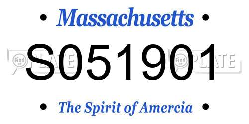 S051901 Massachusetts License Plate