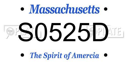 S0525D Massachusetts License Plate