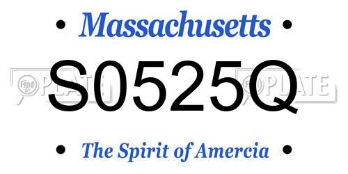 S0525Q Massachusetts License Plate
