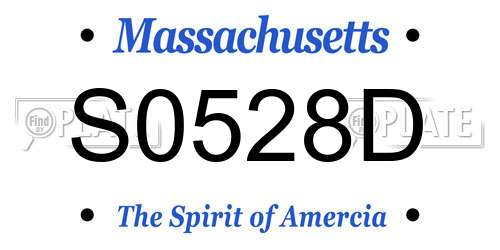 S0528D Massachusetts License Plate