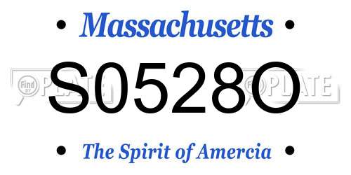 S0528O Massachusetts License Plate