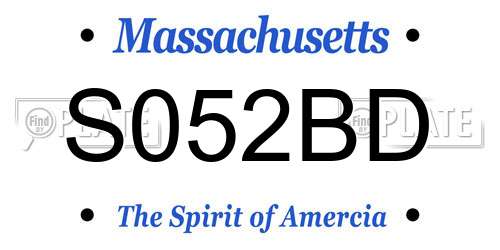 S052BD Massachusetts License Plate