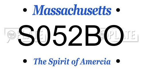 S052BO Massachusetts License Plate