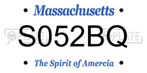 S052BQ Massachusetts License Plate