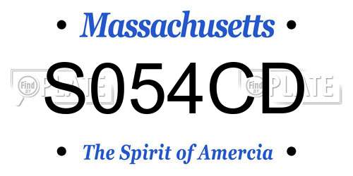 S054CD Massachusetts License Plate