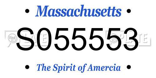 S055553 Massachusetts License Plate