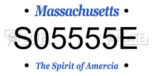 S05555E Massachusetts License Plate