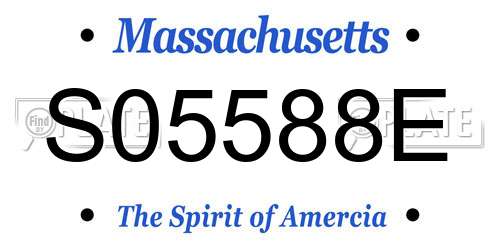 S05588E Massachusetts License Plate