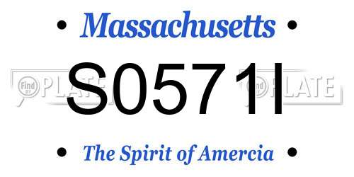 S0571I Massachusetts License Plate