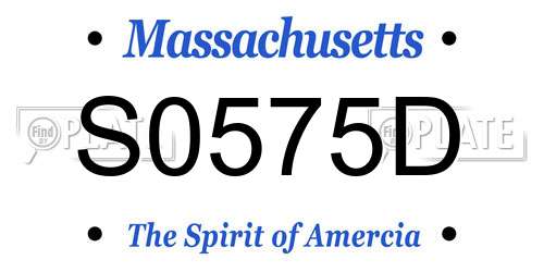 S0575D Massachusetts License Plate