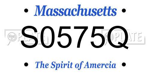 S0575Q Massachusetts License Plate