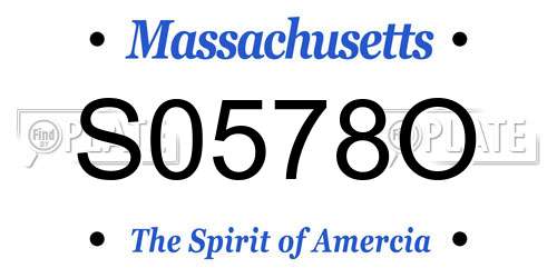 S0578O Massachusetts License Plate