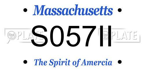 S057II Massachusetts License Plate