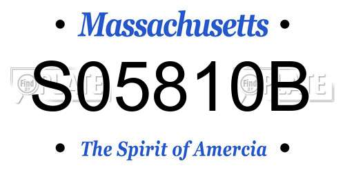 S05810B Massachusetts License Plate
