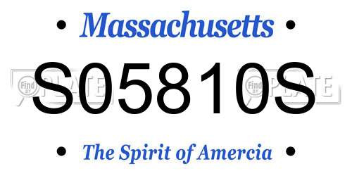 S05810S Massachusetts License Plate
