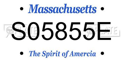 S05855E Massachusetts License Plate