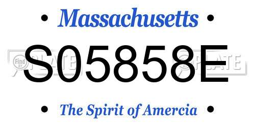 S05858E Massachusetts License Plate