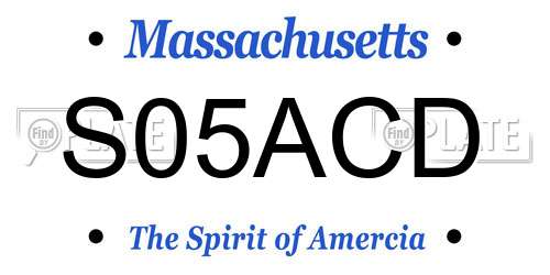 S05ACD Massachusetts License Plate
