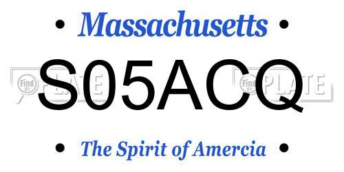 S05ACQ Massachusetts License Plate