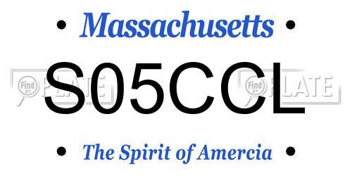 S05CCL Massachusetts License Plate