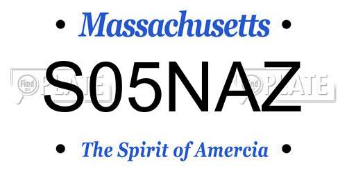 S05NAZ Massachusetts License Plate