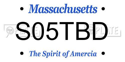 S05TBD Massachusetts License Plate