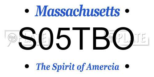 S05TBO Massachusetts License Plate